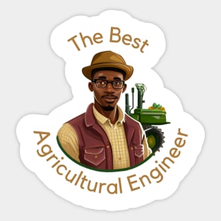Agriculture Engineer Black Man Sticker